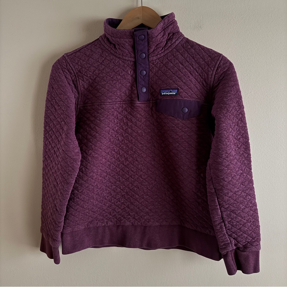 PATAGONIA Women’s Organic Cotton Quilt Snap-T Pullover Purple Sz XS